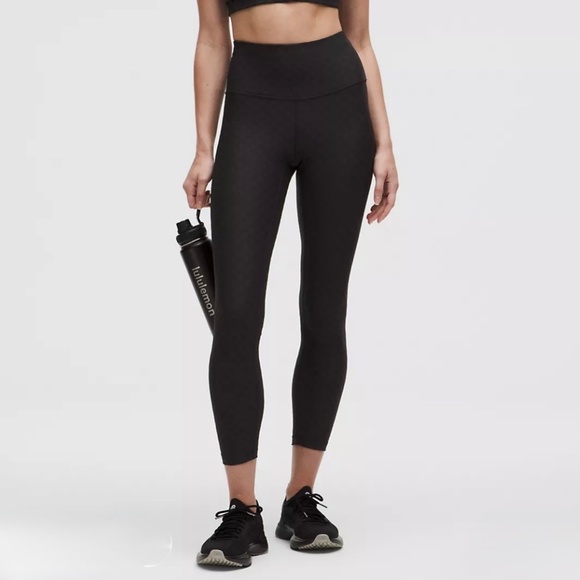 lululemon athletica Pants - 🖤 Lululemon 3D Jacquard Diamond Train High-Rise Tight 25” Black Size 12 NWOT